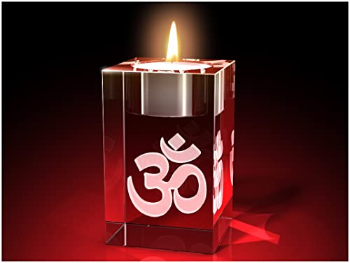 GLASFOTO.COM, Om – Teelichthalter 50 x 80 x 50 mm Kristallglas 3D Innengravur in Premiumqualität von GLASFOTO.COM 3 DIMENSIONEN IM GLAS