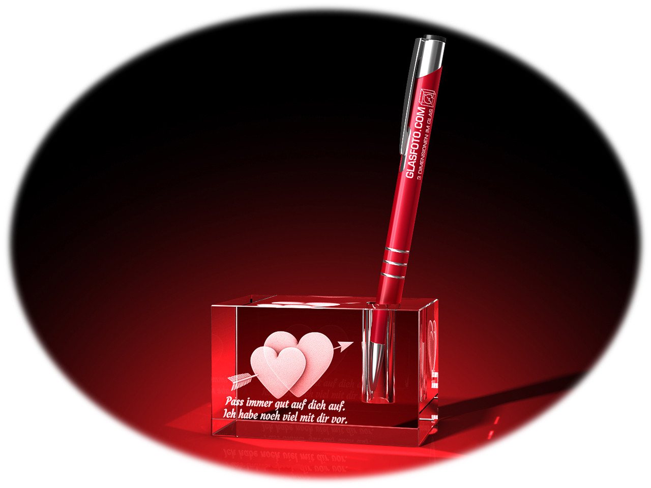 GLASFOTO.COM Dekofigur Stifthalter, Valentinstag, Doppelherz + Pass auf dich auf GLASFOTO.COM Dekofigur Stifthalter, Valentinstag, Doppelherz + Pass auf dich auf von GLASFOTO.COM
