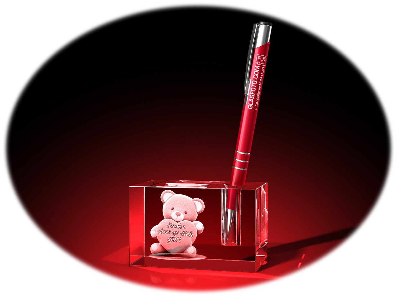 GLASFOTO.COM Dekofigur Stifthalter, Valentinstag, Bärchen mit Herz + Danke GLASFOTO.COM Dekofigur Stifthalter, Valentinstag, Bärchen mit Herz + Danke von GLASFOTO.COM