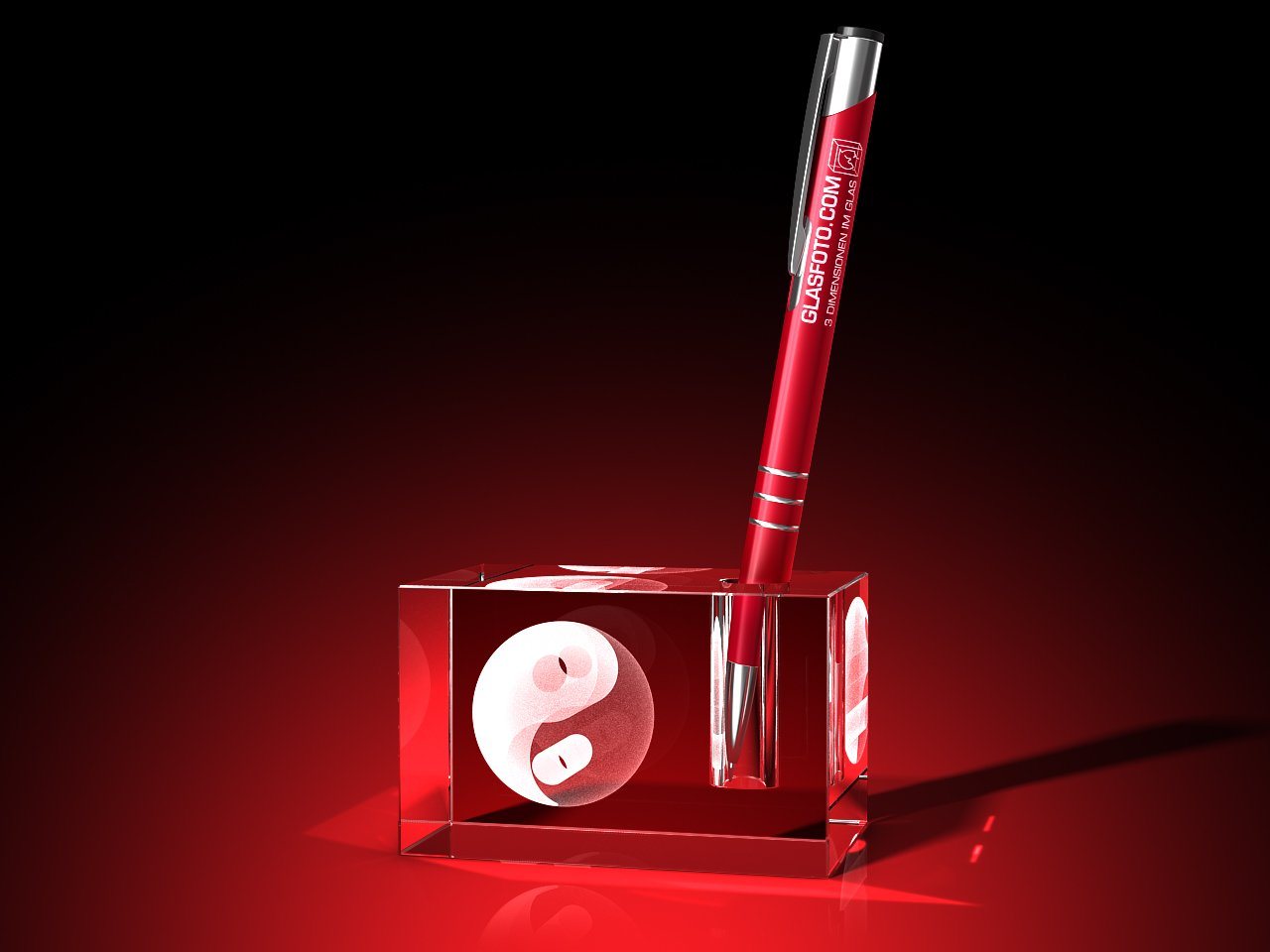 GLASFOTO.COM Dekofigur Yin-Yang 3D-Kugel - Stifthalter von GLASFOTO.COM