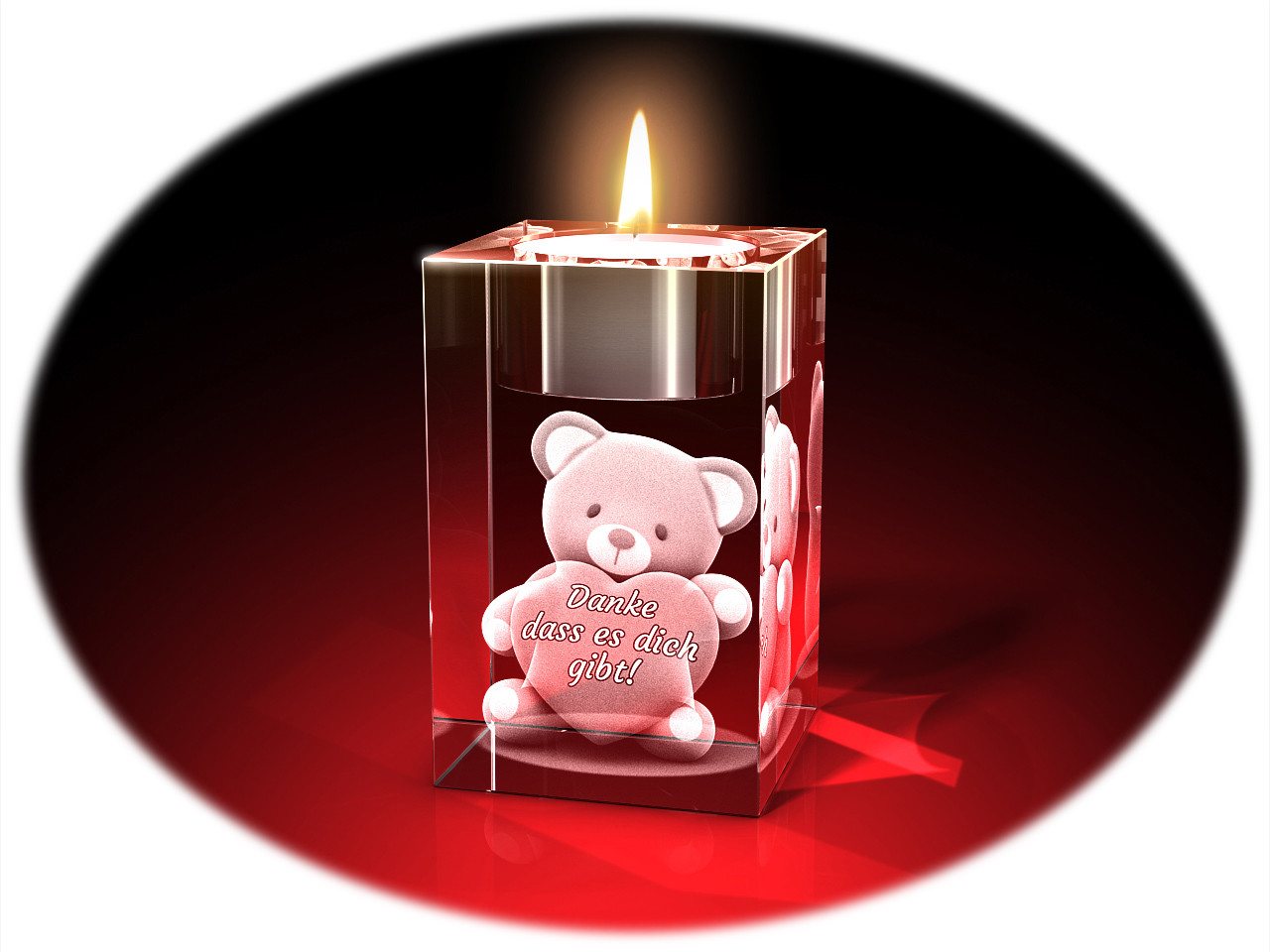 GLASFOTO.COM Teelichthalter Valentinstag, Bärchen mit Herz + Danke GLASFOTO.COM Teelichthalter Valentinstag, Bärchen mit Herz + Danke von GLASFOTO.COM
