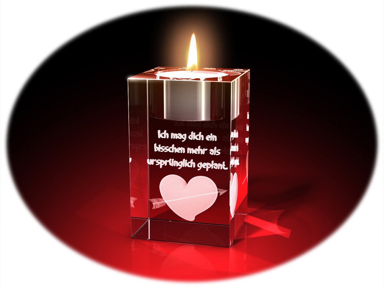 GLASFOTO.COM Teelichthalter Valentinstag, Herz + Ich mag dich GLASFOTO.COM Teelichthalter Valentinstag, Herz + Ich mag dich von GLASFOTO.COM