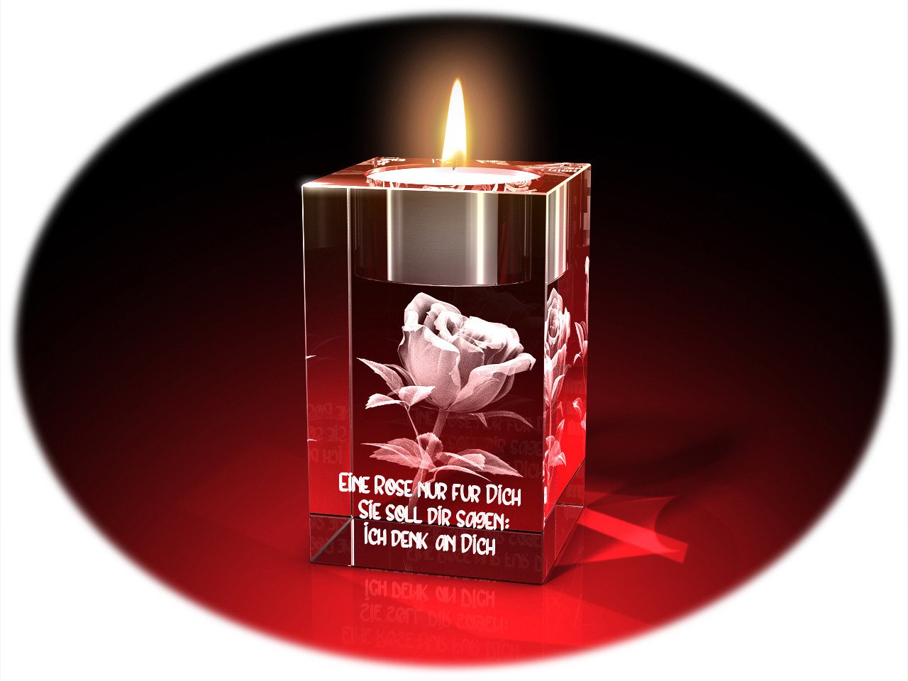 GLASFOTO.COM Teelichthalter Valentinstag, Rose + Ich denk an dich GLASFOTO.COM Teelichthalter Valentinstag, Rose + Ich denk an dich von GLASFOTO.COM