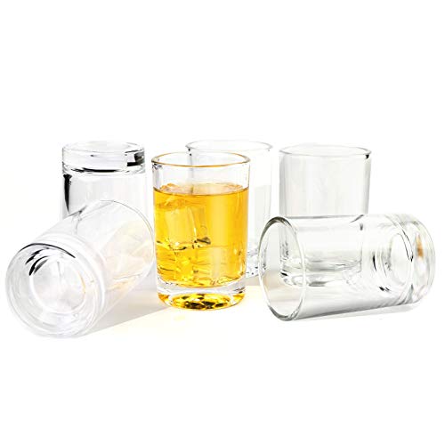 GLASKEY Schnapsgläser Shotgläser 6er Set,120 ml, klares Schnapsglas-Set, klassisches Design, Espresso-Schnapsglas, runde Schnapsgläser von GLASKEY