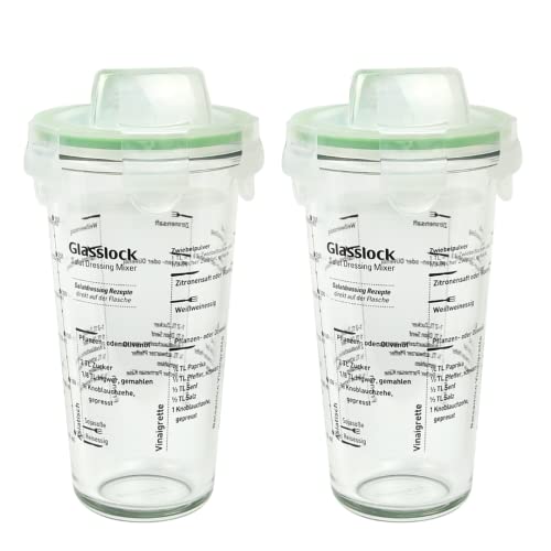 GLASSLOCK (2X PC-318-SD. 2X 450ml Shaker aus Glas - Shaker Typ - Bis 300ml beschriftet von GLASSLOCK