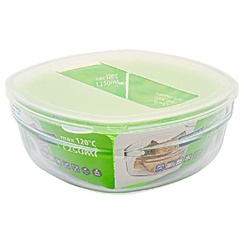 GLASSLOCK EASY 1250ml Frischhaltedose aus gehärtetem Glas mit praktischem Deckel, geeignet für die Mikrowelle, Vorratsdose, Lebensmittelbehälter, RP-501 GLASSLOCK EASY 1250ml Frischhaltedose aus gehärtetem Glas mit praktischem Deckel, geeignet für die Mikrowelle, Vorratsdose, Lebensmittelbehälter, RP-501 von GLASSLOCK