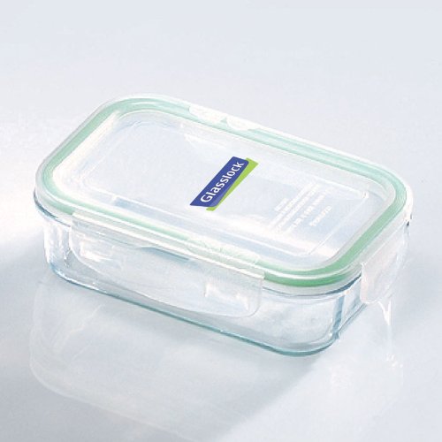GLASSLOCK CLASSIC 400ml luftdichte Frischhaltedose aus gehärtetem Glas mit Clip-Verschlussdeckel, geeignet für die Mikrowelle, Spülmaschine, Tiefkühler, BPA-frei, Lebensmittelbehälter, MCRB-040B von GLASSLOCK