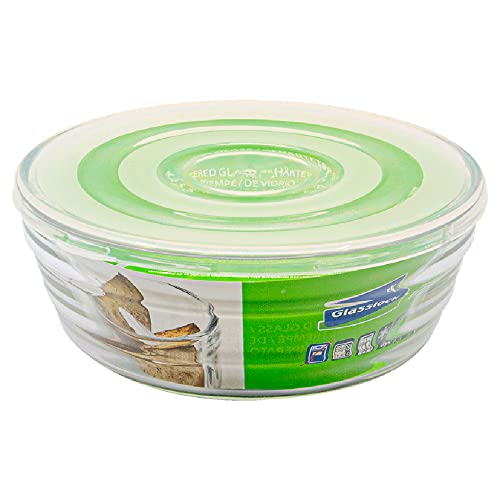 GLASSLOCK EASY 1200ml Frischhaltedose aus gehärtetem Glas mit praktischem Deckel, geeignet für die Mikrowelle, Vorratsdose, Lebensmittelbehälter, RP-504 von GLASSLOCK