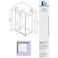 Glaszentrum Hagen - 120x90x195 cm - Hestia Duschkabine Dusche Duschabtrennung - 8mm - esg Glas mit Duschwanne + Siphon - Transparent von GLASZENTRUM HAGEN