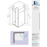 80x100x195cm - Nora Duschkabine Dusche Duschabtrennung - 8mm - esg Glas mit Duschwanne + Siphon - Glaszentrum Hagen von GLASZENTRUM HAGEN