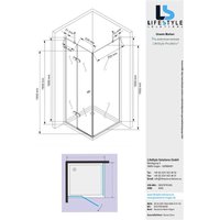 80x80x195 cm - Hestia Duschkabine Dusche Duschabtrennung - 8mm - esg Glas mit Duschwanne + Siphon - Transparent - Glaszentrum Hagen von GLASZENTRUM HAGEN