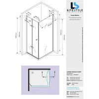 90x100x195cm - Nora Duschkabine Dusche Duschabtrennung - 8mm - esg Glas mit Duschwanne + Siphon - Glaszentrum Hagen von GLASZENTRUM HAGEN