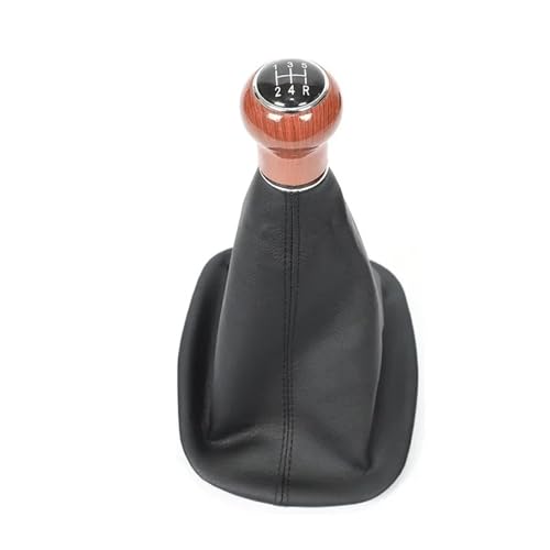 GLBLPEXELR Für VW Für Passat Für B5 1998-2004 5/6 Geschwindigkeit Schaltknauf Leder Gamasche Boot Abdeckung Fall Schaltknäufe(Wood 5 Speed) von GLBLPEXELR