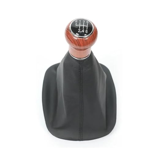 GLBLPEXELR Für VW Für Passat Für B5 1998-2004 5/6 Geschwindigkeit Schaltknauf Leder Gamasche Boot Abdeckung Fall Schaltknäufe(Wood 6 Speed) von GLBLPEXELR