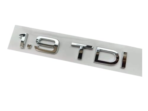 GLBPVPMTMB 1 x Chrom glänzend schwarz ABS 1.9 TDI Auto Body Rear Trunk Emblem Badge Sticker für Audi Zubehör Autoaufkleber (Chrom) von GLBPVPMTMB