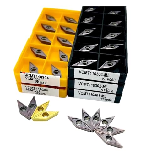 GLBPVPMTMB 10 STÜCKE (1 BOX) VCMT110304 VCMT110302 VCMT110301 ML CNC Zylindrischen Hartmetallwerkzeuge Metalldrehwerkzeuge VCMT 110304 Dreheinsätze Fräseinsätze(VCMT110302-ML KT8060) von GLBPVPMTMB