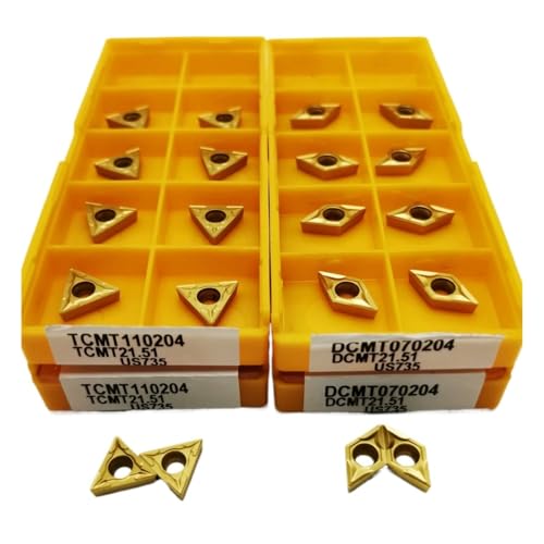 GLBPVPMTMB 10 STÜCKE DCMT070204 TCMT110204 US735 Hartmetalleinsatz Dreheinsatz CNC-Drehmaschine Werkzeug Drehwerkzeug DCMT0702 TCMT1102 Fräseinsätze(DCMT070204 US735) von GLBPVPMTMB