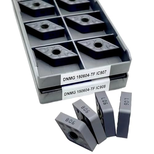 GLBPVPMTMB 10 STÜCKE DNMG150604 DNMG150608 TF IC907 IC908 Hartmetalleinsätze CNC-Drehmaschine Drehen Cutter Werkzeug Drehen Einsatz Fräseinsätze(DNMG150604 TF IC907) von GLBPVPMTMB