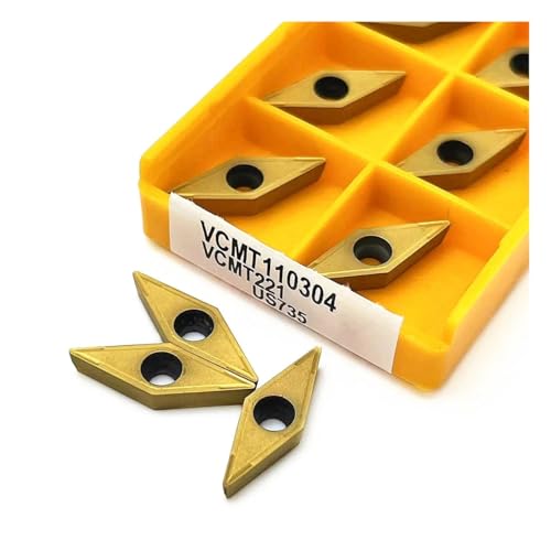 GLBPVPMTMB 10 STÜCKE VCMT110304 VP15TF Hartmetalleinsatz Internes Drehwerkzeug Metalldrehwerkzeug CNC-Dreheinsatz VCMT 110304 Schneidwerkzeug Fräseinsätze(VCMT110304 US735) von GLBPVPMTMB
