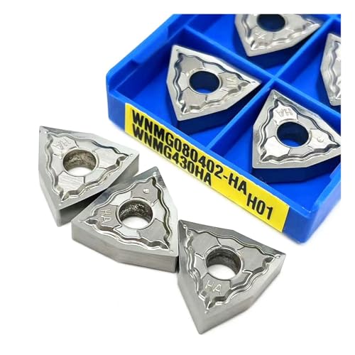 GLBPVPMTMB 10Pcs WNMG080402 WNMG080404 WNMG080408 HA H01 Hartmetall Einsätze WNMG 080402 080404 Externe Drehen CNC Drehmaschine Werkzeug for Aluminium Fräseinsätze(WNMG080402-HA H01) von GLBPVPMTMB