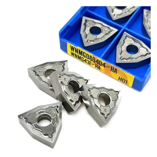 GLBPVPMTMB 10Pcs WNMG080402 WNMG080404 WNMG080408 HA H01 Hartmetall Einsätze WNMG 080402 080404 Externe Drehen CNC Drehmaschine Werkzeug for Aluminium Fräseinsätze(WNMG080404-HA H01) von GLBPVPMTMB