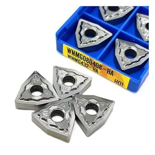 GLBPVPMTMB 10Pcs WNMG080402 WNMG080404 WNMG080408 HA H01 Hartmetall Einsätze WNMG 080402 080404 Externe Drehen CNC Drehmaschine Werkzeug for Aluminium Fräseinsätze(WNMG080408-HA H01) von GLBPVPMTMB