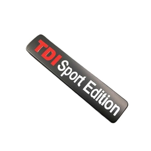 GLBPVPMTMB 2 Stück 3D Metall Auto Aufkleber Rear Trunk Logo For TDI Sport Edition Emblem Badge für 4 5 6 7 ForTiguan Car Accessories Autoaufkleber (Schwarz) von GLBPVPMTMB