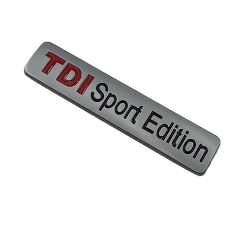 GLBPVPMTMB 2 Stück 3D Metall Logo TDI Sport Edition Emblem Rear Trunk Badge Car Decal Sticker Aufkleber für Auto (mattes Silber) von GLBPVPMTMB