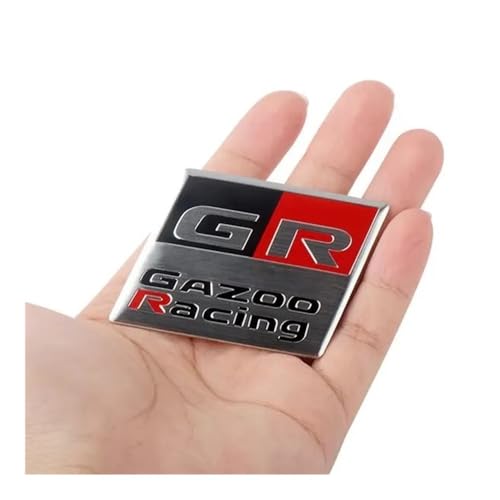 GLBPVPMTMB 2PCS 1X For GR Logo For GAZOO Racing GRSPORT Aluminium Car Emblem Stickers Decor Rear Tail Car Body Decals For Levin Corolla Camry Autoaufkleber(GAZOO square) von GLBPVPMTMB
