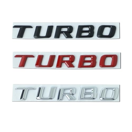 GLBPVPMTMB 2PCS Turbo Emblem Car Sticker 3D Metal Turbo Badge Decals for Mercedes Benz C63 E300L Fender Side Car Styling Refitting Sticker Autoaufkleber(Red) von GLBPVPMTMB