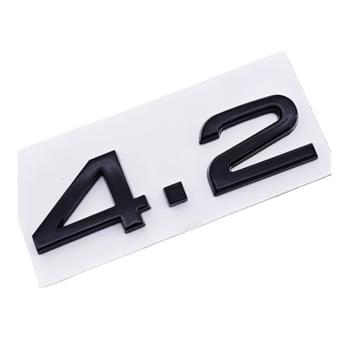 GLBPVPMTMB 3D ABS Car Logo 1.9 2.0 3.0 TDI Emblem 2.8 4.2 3.6 Sticker Fender Trunk Badge For Audi A3 A4 A5 A6 A7 A8 Q3 Q5 Q7 Q8 Accessories Autoaufkleber(4.2 Black) von GLBPVPMTMB