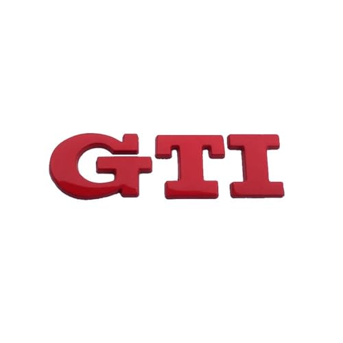 GLBPVPMTMB 3D Metal Car Trunk Sticker Grill Logo GTI Emblem Badge For Volkswagen Polo Golf 4 5 6 7 8 Mk4 Mk5 MK6 MK7 MK8 GTI VW Accessories Autoaufkleber(Red,Rear Trunk Sticker) von GLBPVPMTMB