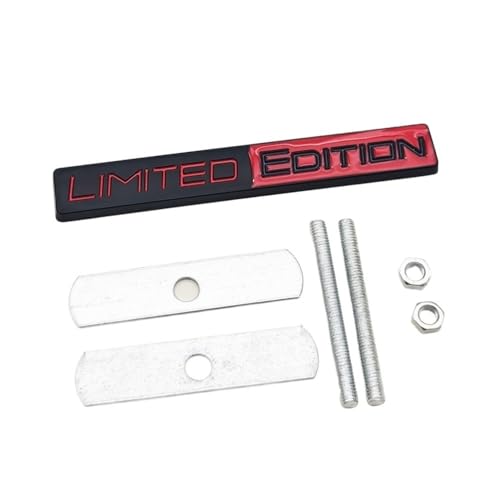 GLBPVPMTMB 3D Metal Logo Limited Edition Emblem Car Front Grill Bdage Rear Trunk Fender Sticker Auto Racing Motorrad Decal Accessories Aufkleber für Auto (Grill Black Red) von GLBPVPMTMB