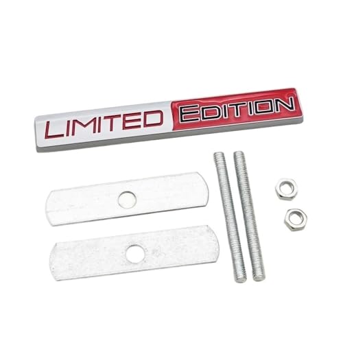 GLBPVPMTMB 3D Metal Logo Limited Edition Emblem Car Front Grill Bdage Rear Trunk Fender Sticker Auto Racing Motorrad Decal Accessories Aufkleber für Auto (Grill Silber Red) von GLBPVPMTMB