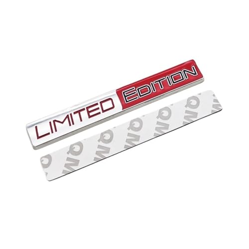 GLBPVPMTMB 3D Metal Logo Limited Edition Emblem Car Front Grill Bdage Rear Trunk Fender Sticker Auto Racing Motorrad Decal Accessories Aufkleber für Auto (Sticker Chrom Rot) von GLBPVPMTMB