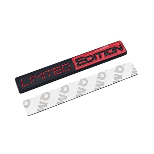 GLBPVPMTMB 3D Metal Logo Limited Edition Emblem Car Front Grill Bdage Rear Trunk Fender Sticker Auto Racing Motorrad Decal Accessories Aufkleber für Auto (Sticker Schwarz Rot) von GLBPVPMTMB