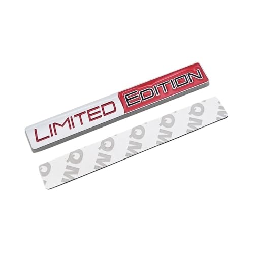 GLBPVPMTMB 3D Metal Logo Limited Edition Emblem Car Front Grill Bdage Rear Trunk Fender Sticker Auto Racing Motorrad Decal Accessories Aufkleber für Auto (Sticker Silber Red) von GLBPVPMTMB