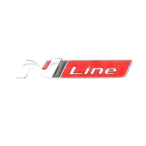 GLBPVPMTMB 3D Metal Logo N Car Front Grill Emblem Badge Rear Trunk Sticker for Accessorie Autoaufkleber (Sticker Chrom Red) von GLBPVPMTMB