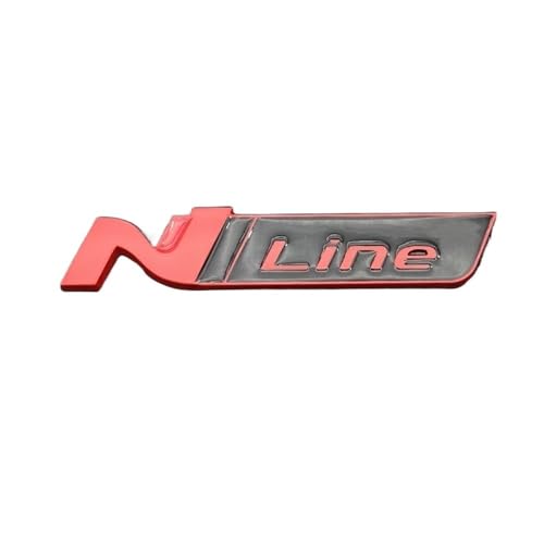 GLBPVPMTMB 3D Metal Logo N Car Front Grill Emblem Badge Rear Trunk Sticker for Accessorie Autoaufkleber (Sticker Red Black) von GLBPVPMTMB