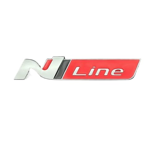 GLBPVPMTMB 3D Metal Logo N Car Front Grill Emblem Badge Rear Trunk Sticker for Accessorie Autoaufkleber (Sticker Silber Red) von GLBPVPMTMB