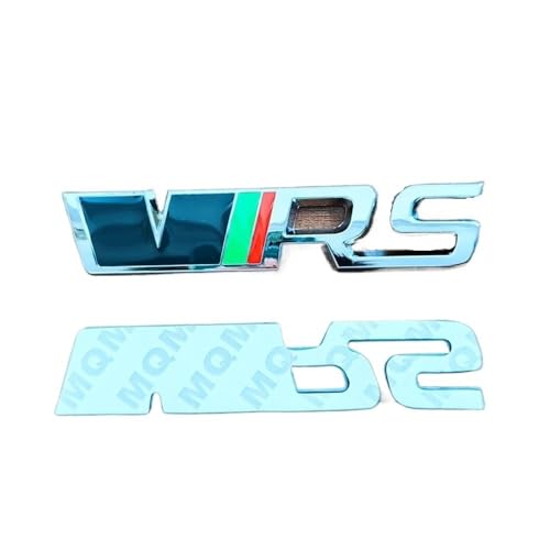GLBPVPMTMB 3D Metal RS Logo VRS Emblem Car Grill Badge For MK1 MK3 MK4 VRS Sticker Accessories Autoaufkleber(Sticker Grey Silver) von GLBPVPMTMB