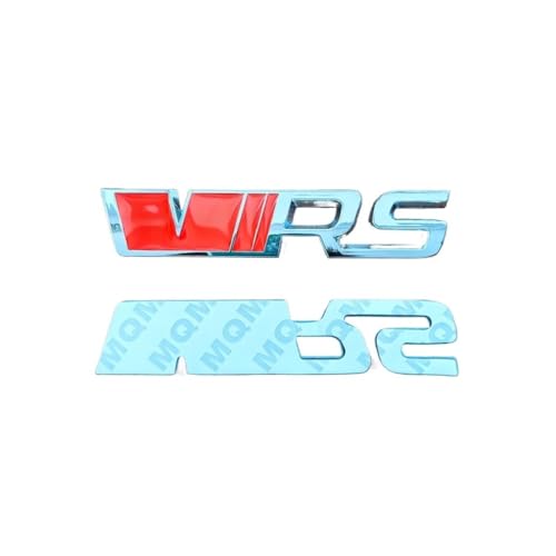 GLBPVPMTMB 3D Metal RS Logo VRS Emblem Car Grill Badge For MK1 MK3 MK4 VRS Sticker Accessories Autoaufkleber(Sticker Red Sivler) von GLBPVPMTMB