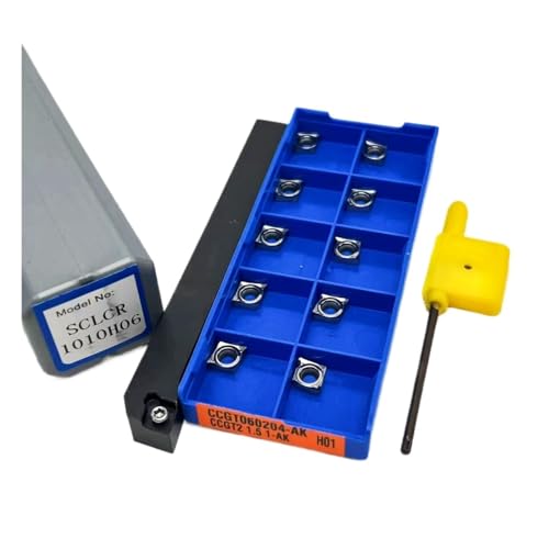 GLBPVPMTMB CCMT060204 Hartmetalleinsatz Schneidwerkzeug CNC-Dreheinsatz SCLCR1212H06 SCLCR1010H06 Interner Drehwerkzeughalter Fräseinsätze(SCLCR10 and AK H01) von GLBPVPMTMB
