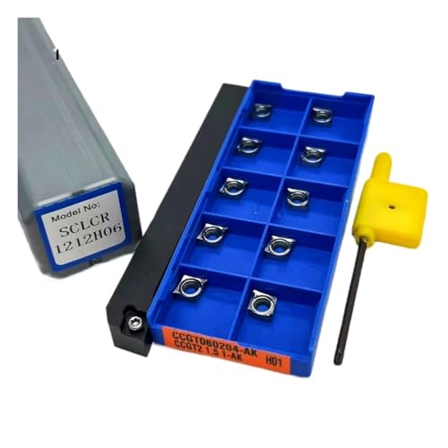GLBPVPMTMB CCMT060204 Hartmetalleinsatz Schneidwerkzeug CNC-Dreheinsatz SCLCR1212H06 SCLCR1010H06 Interner Drehwerkzeughalter Fräseinsätze(SCLCR12 and AK H01) von GLBPVPMTMB