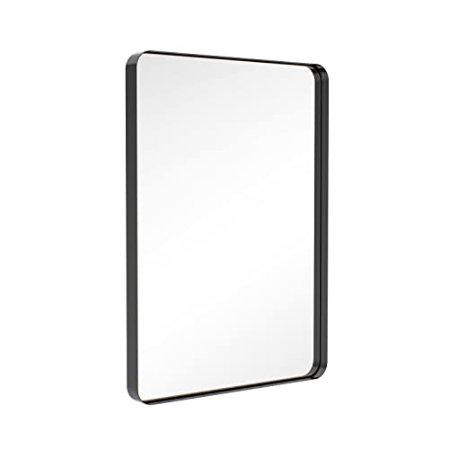 GLCS GLAUCUS Spiegel Rechteckig mit Rahmen 100x70 cm, Schwarz Wandspiegel Groß Metallrahmen Spiegel für Badezimmer Wohnzimmer Schlafzimmer von GLCS GLAUCUS
