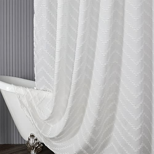Glaucus Duschvorhang 180x200cm Weiß Polyester Böhmischer Stil Wasserdicht - Karo von GLCS GLAUCUS