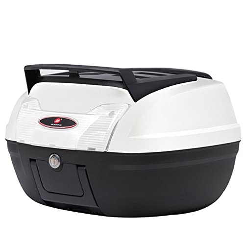 GLDWEY 40L Motorrad Kofferraum Tour Heckbox Topcase Wasserdicht AbschließBar Universal Harthelm GepäCkaufbewahrung mit Montagematerial für Motorrad Moped RüCkseitenkoffer von GLDWEY