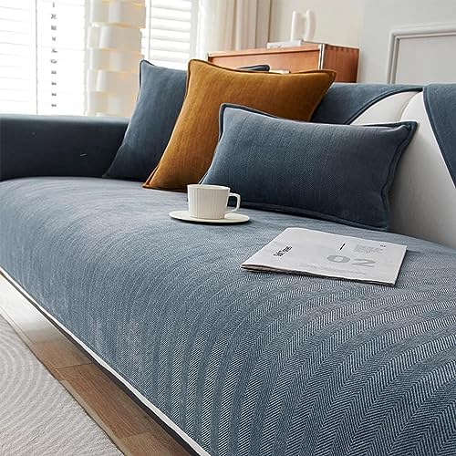 GLDWEY Fischgrätenmuster Chenille-Stoff Möbelschutz Couch Abdeckung – Lustiges Fuzzy-Design für ultimativen Schutz und Stil von GLDWEY