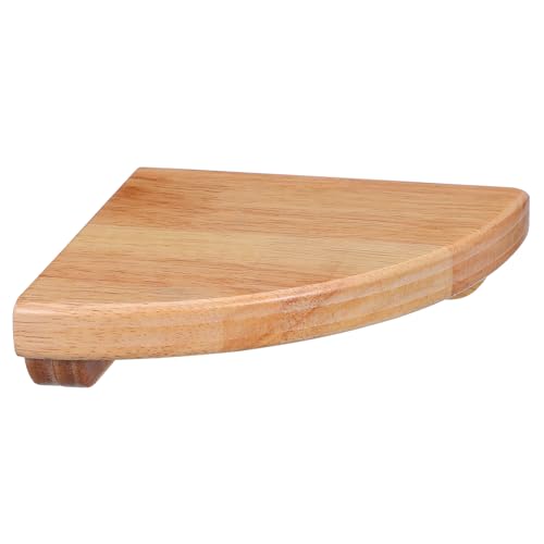 GLEAVI 1 Satz Eckregal Holz Wandregal für Badezimmer Schlafzimmer und Wohnzimmer Wandregal aus Gummibaum Dekoratives Schwebendes Regal für Platzsparende Aufbewahrung Radius von GLEAVI