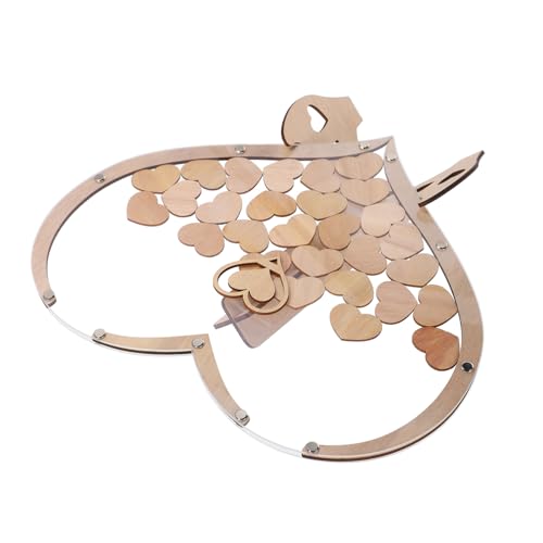 GLEAVI 1 Satz Herzförmiger Holz Gästebuchrahmen für Hochzeiten Geburtstage und Feierlichkeiten Stilvolle Tischdekoration mit Einzigartigem Design und Langlebigem Holz für Persönliche von GLEAVI